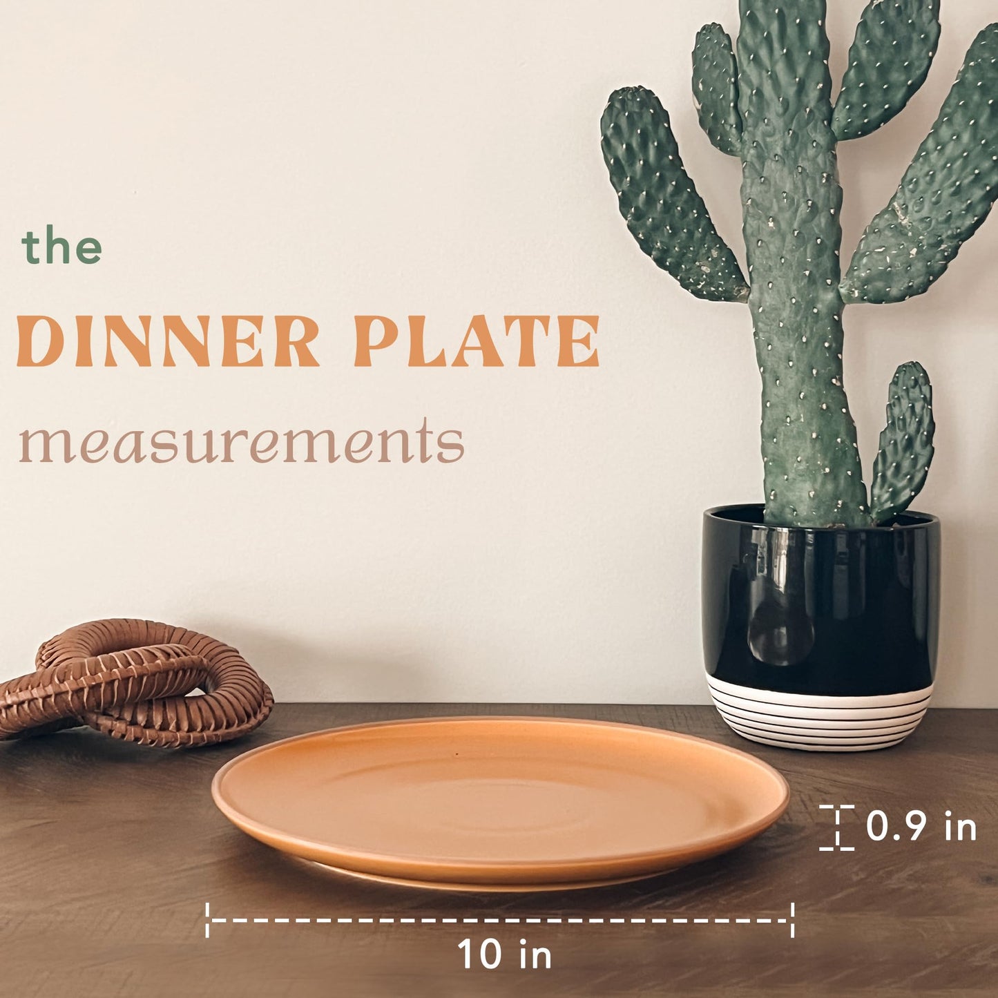 Lead-Free Ceramic Dinner Plates, Lab-Tested – Mora (Set of 6)