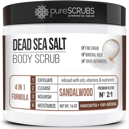 Fragrance-Free Dead Sea Salt Body Scrub, Organic Oils – pureSCRUBS Unscented