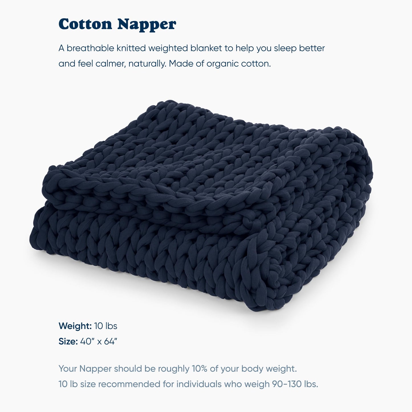 Toxin-Free Sleep: Bearaby Organic Cotton 100% Hand-Knit Weighted Blanket, Non-Toxic