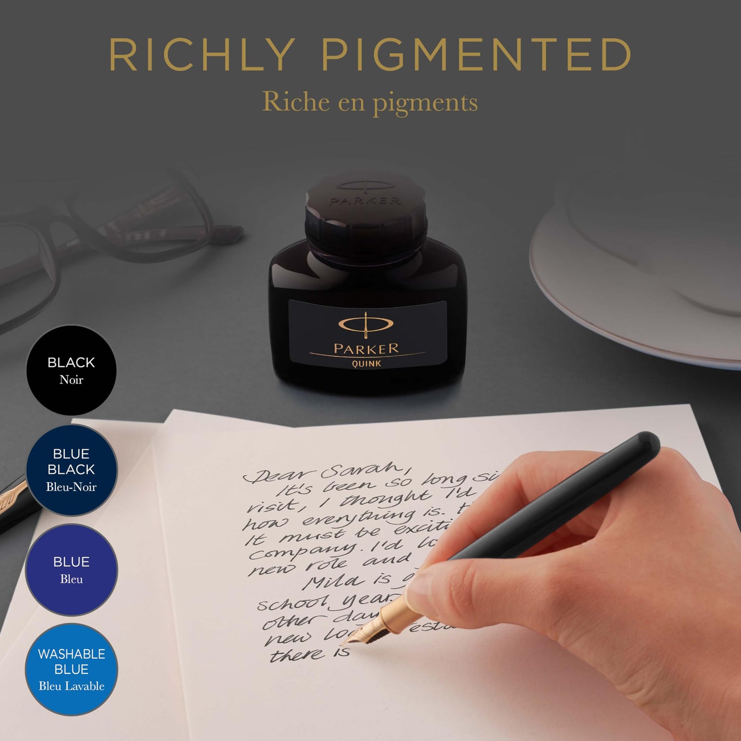Sustainable Gift Wrap: Parker Quink Ink Bottle Fountain Pen Refill Non-Toxic