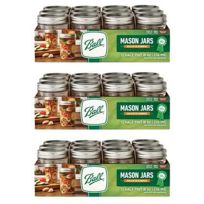 Quilted Glass Jelly Jars, 8 oz, BPA-Free, 12-Count - Ball