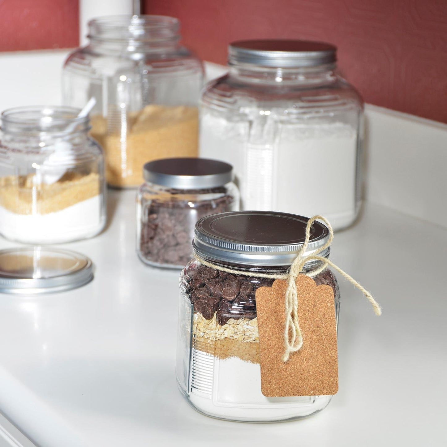 2-Quart Glass Cracker Jars with Aluminum Lids, 4-Pack - Anchor Hocking