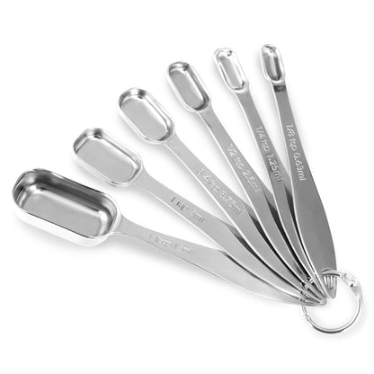 Microplastic-Free 18/8 Stainless Steel Measuring Cups & Spoons Set, 13-Piece