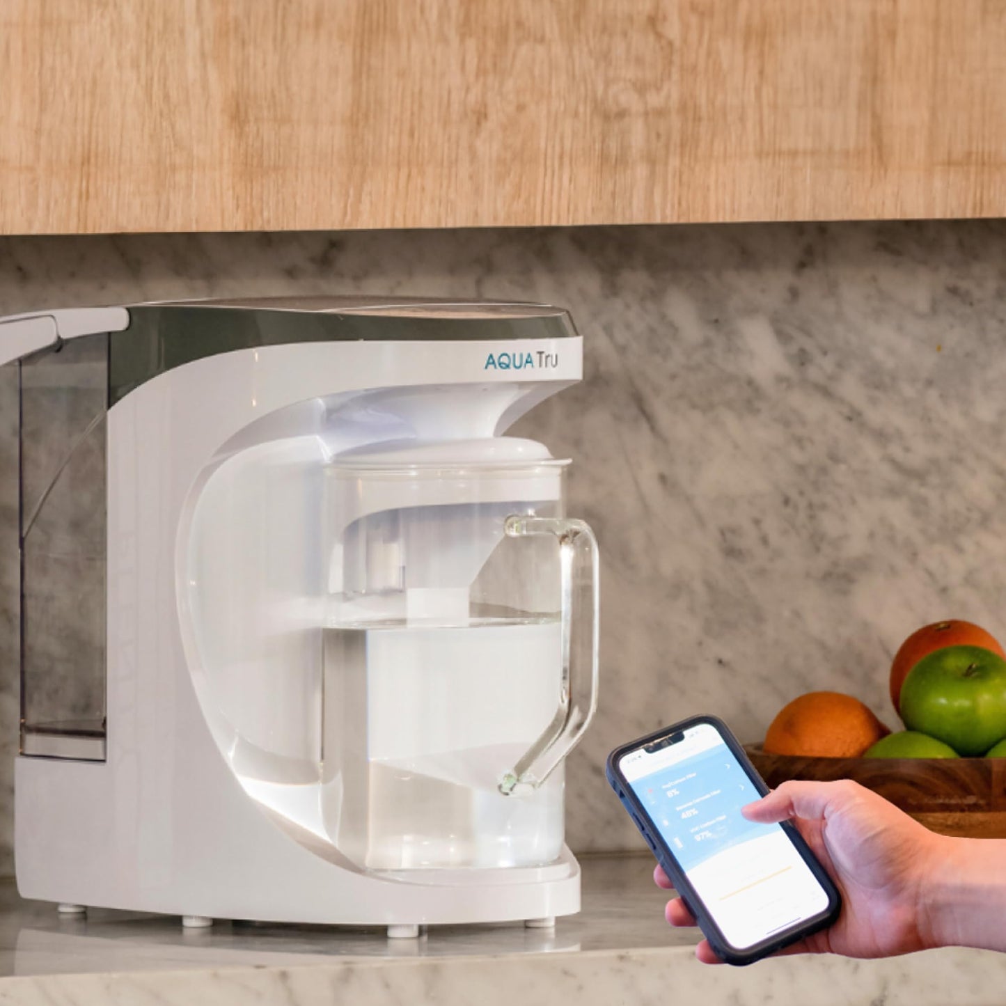 PFAS & Lead Countertop RO Purifier, Glass Carafe – AquaTru Carafe