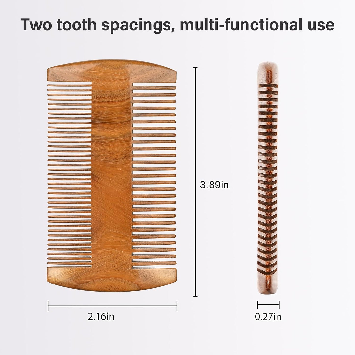 Handmade Green Sandalwood Wooden Comb, Anti-Static & Vegan – Onedor