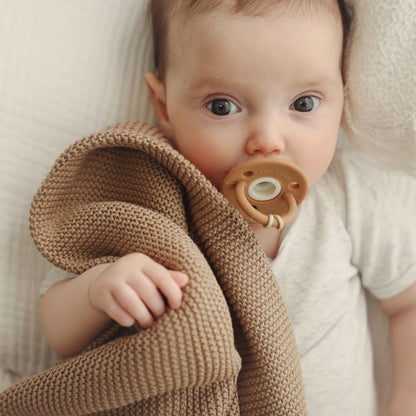 Bleu La La Heritage Knit Blanket: 100% Organic Cotton Luxury