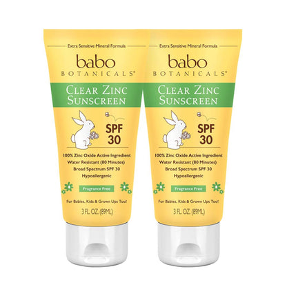 EWG-Verified Mineral Sunscreen Lotion SPF 30, Vegan & Fragrance-Free – Babo Botanicals Sheer Zinc