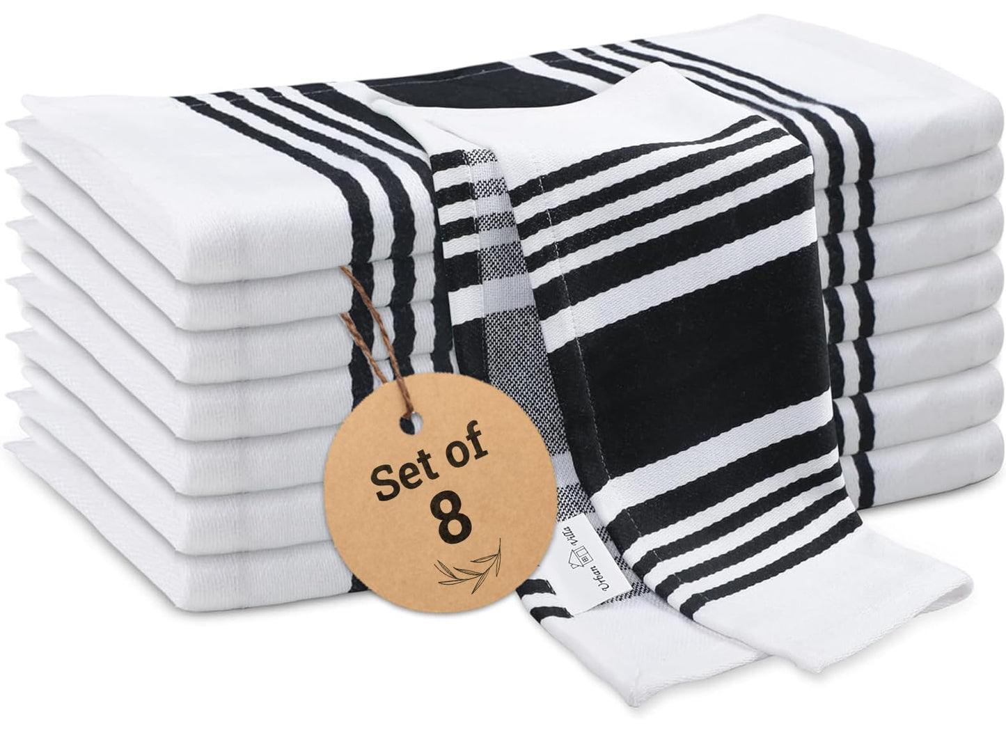 Microplastic-Free Kitchen: Urban Villa Cotton Dish Towels 6-Pack Non-Toxic