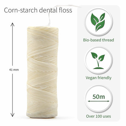 Vegan Plant-Based Dental Floss Tape, Refillable Steel Dispenser – Bambaw