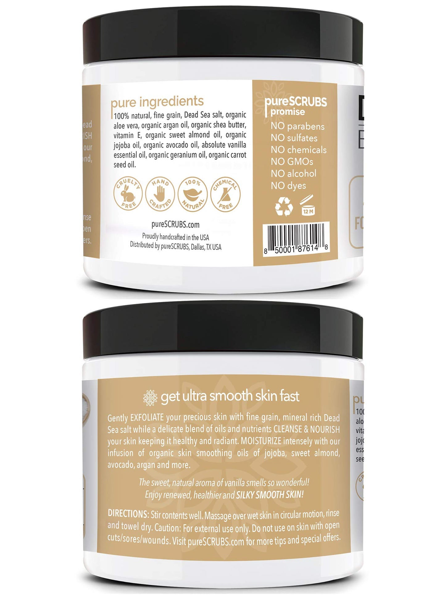 Fragrance-Free Dead Sea Salt Body Scrub, Organic Oils – pureSCRUBS Unscented