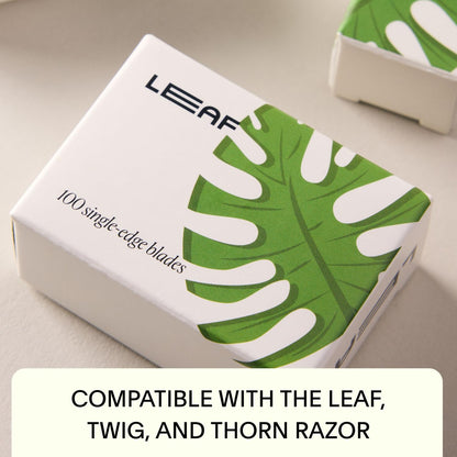 Leaf Shave Single-Edge Safety Razor Blades: 50 Count Platinum-Coated
