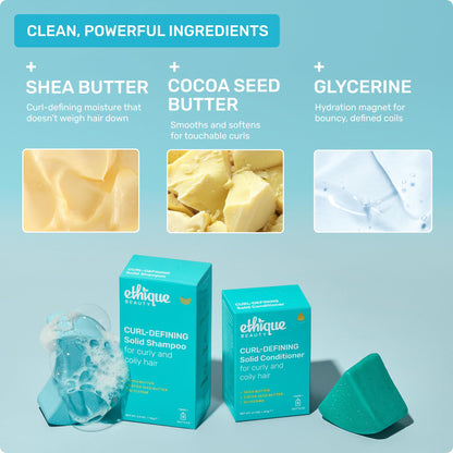 Plastic-Free Curl-Defining Shampoo Bar, pH-Balanced & Vegan – Ethique
