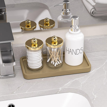 Sustainable Bamboo Bathroom Vanity Tray: Sleek Countertop Organizer