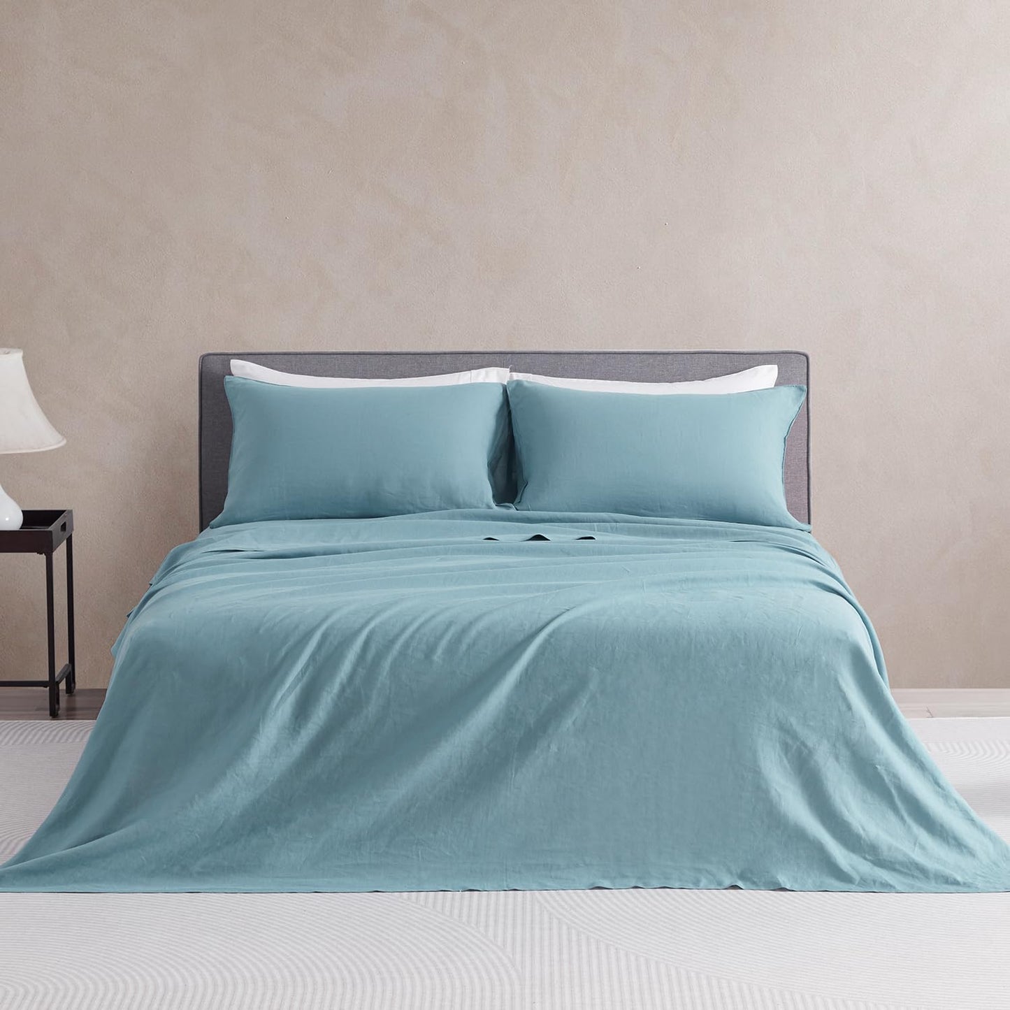 DAPU 100% Pure French Linen Sheets: Natural Normandy Flax Set