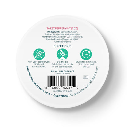 Fluoride-Free Remineralizing Tooth Powder, Bubblegum – Primal Life Organics