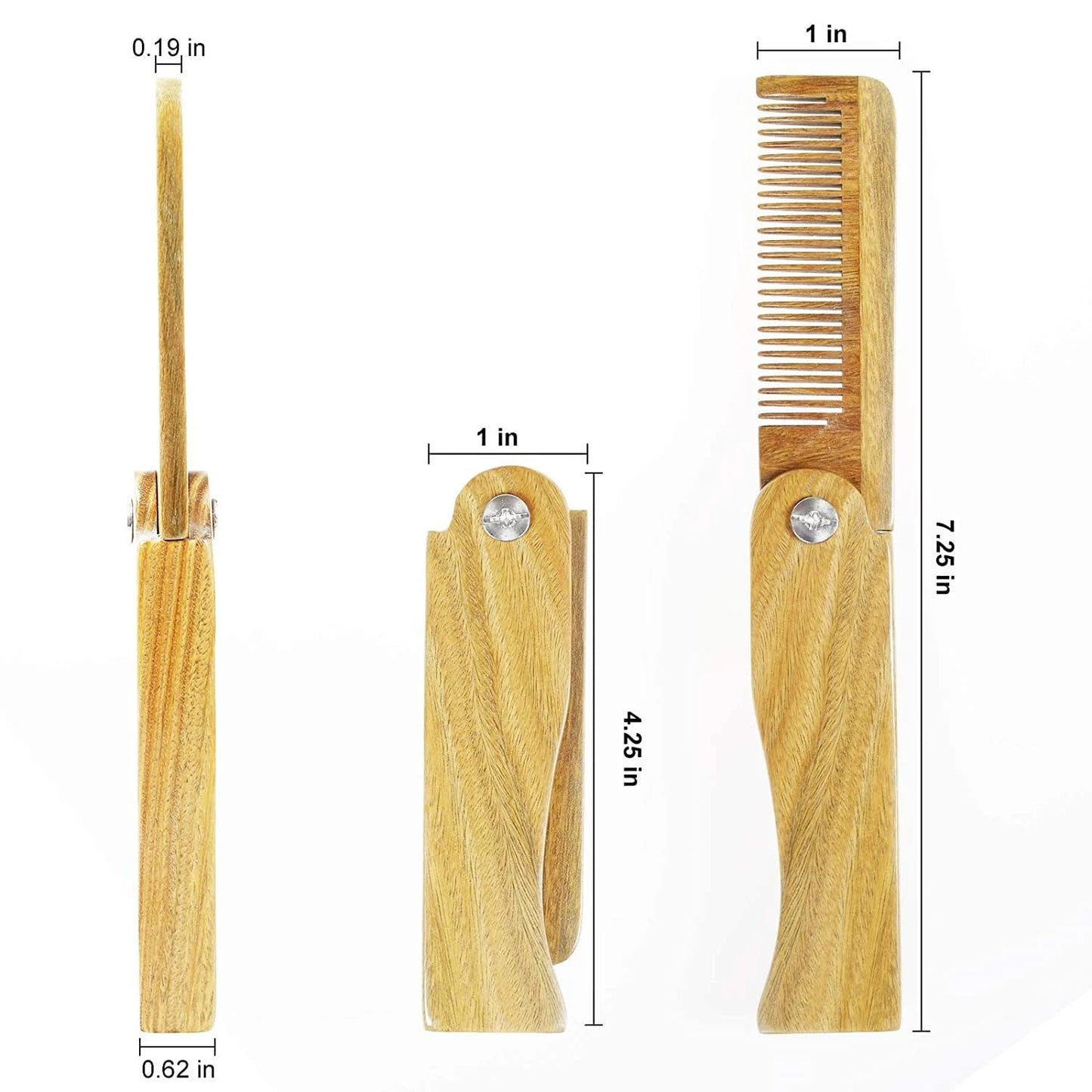 Handmade Green Sandalwood Wooden Comb, Anti-Static & Vegan – Onedor