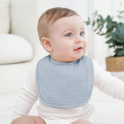 Bearmoss 100% Cotton Square Muslin Baby Drool Bibs (8-Pack)