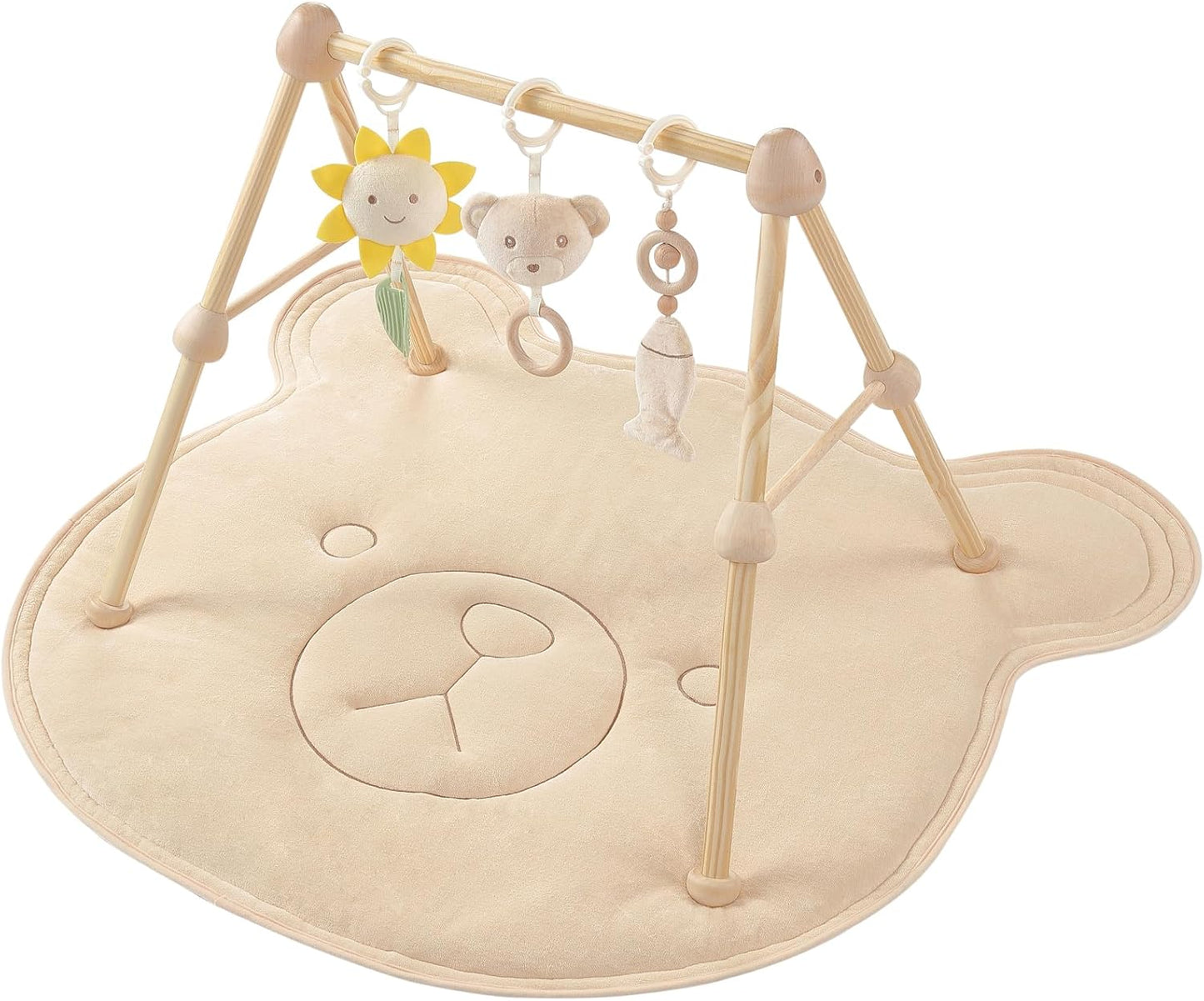 Non-Toxic Baby & Kids: Wooden Activity Gym with Cotton Play Mat