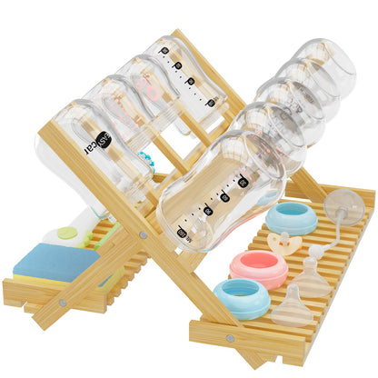 DSVENROLY Vertical Bamboo Drying Rack: Rapid-Dry Foldable Organizer