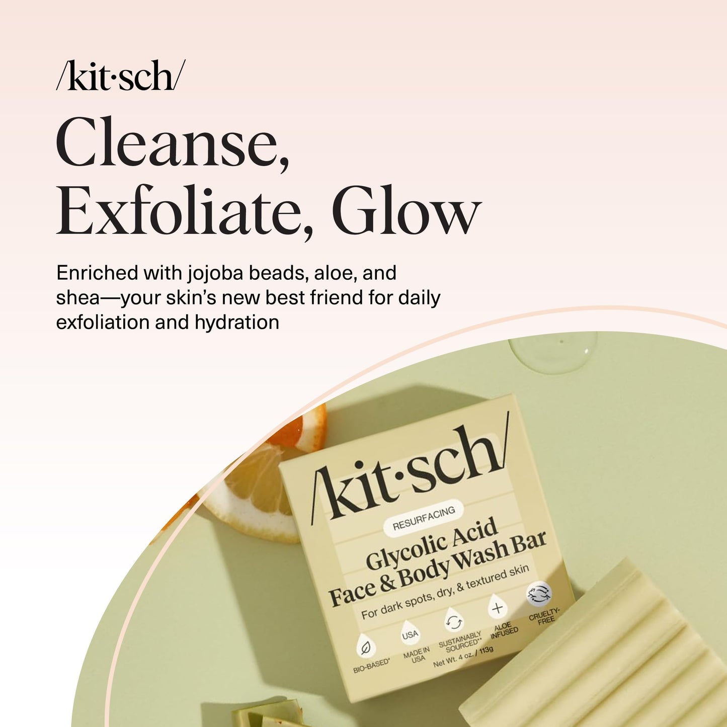 Plastic-Free Sugar Body Scrub Bar, Vegan & Leaping Bunny – Kitsch