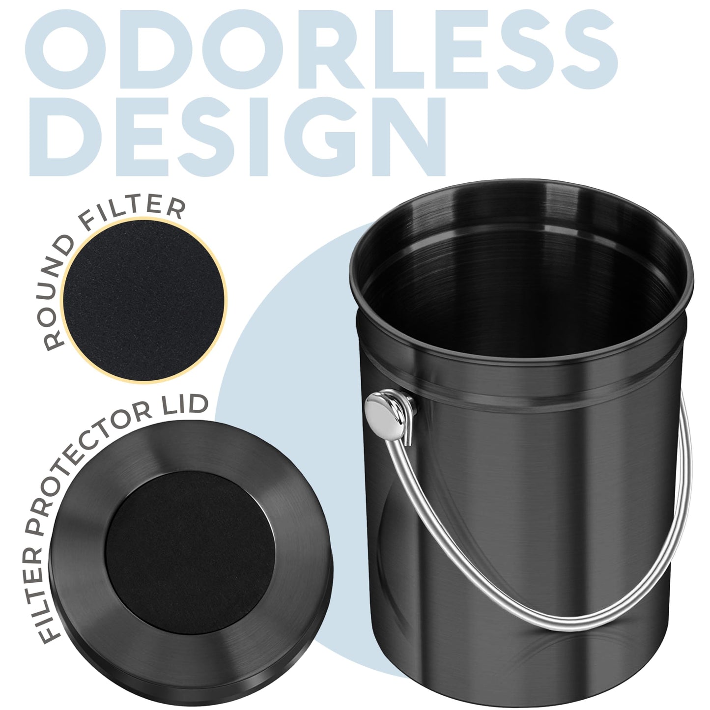 Microplastic-Free Kitchen: Epica Stainless Steel Compost Bin Non-Toxic