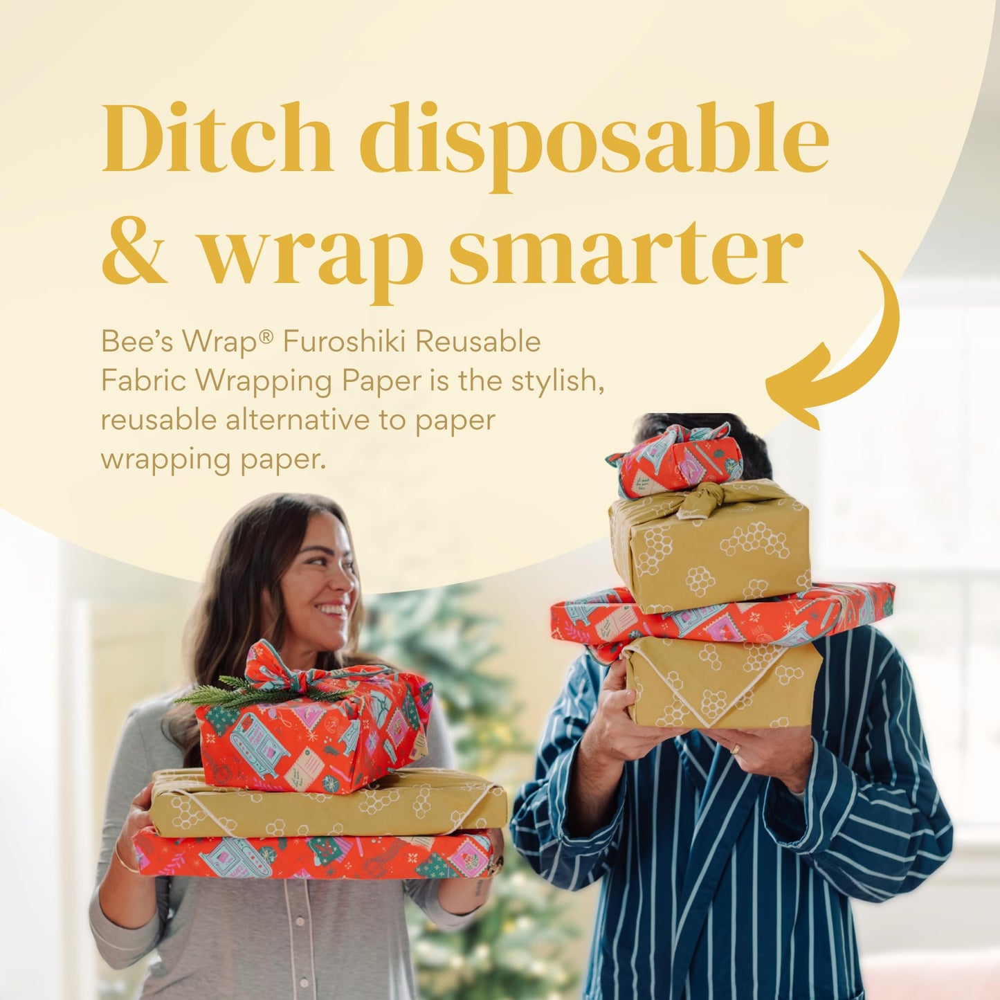 The Zero-Waste Gift Solution: Bee's Wrap Organic Cotton Fabric Wrap Set for Elegant, Reusable Holidays