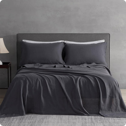 DAPU 100% Pure French Linen Sheets: Natural Normandy Flax Set