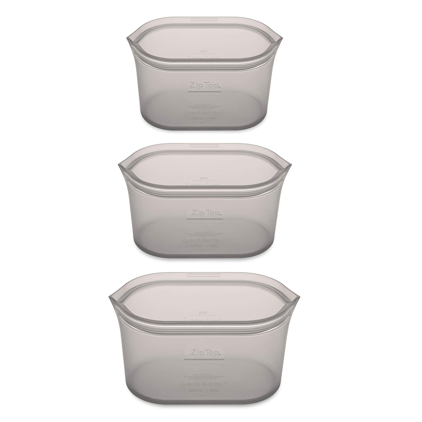 Reusable Silicone Bags, Stand-Up Zip Seal, 2-Bag Set - Zip Top