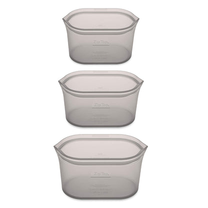 Reusable Silicone Bags, Stand-Up Zip Seal, 2-Bag Set - Zip Top