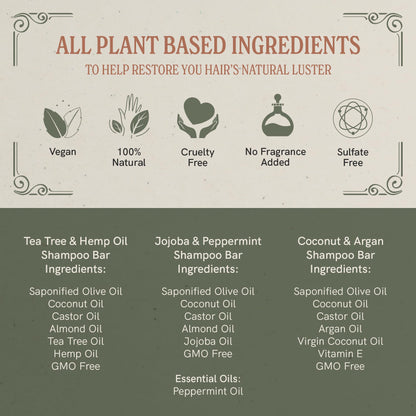 Plastic-Free, Sulfate-Free Shampoo Bar 3-Pack, Vegan – J.R. Liggett's