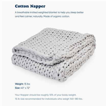 Toxin-Free Sleep: Bearaby Organic Cotton 100% Hand-Knit Weighted Blanket, Non-Toxic