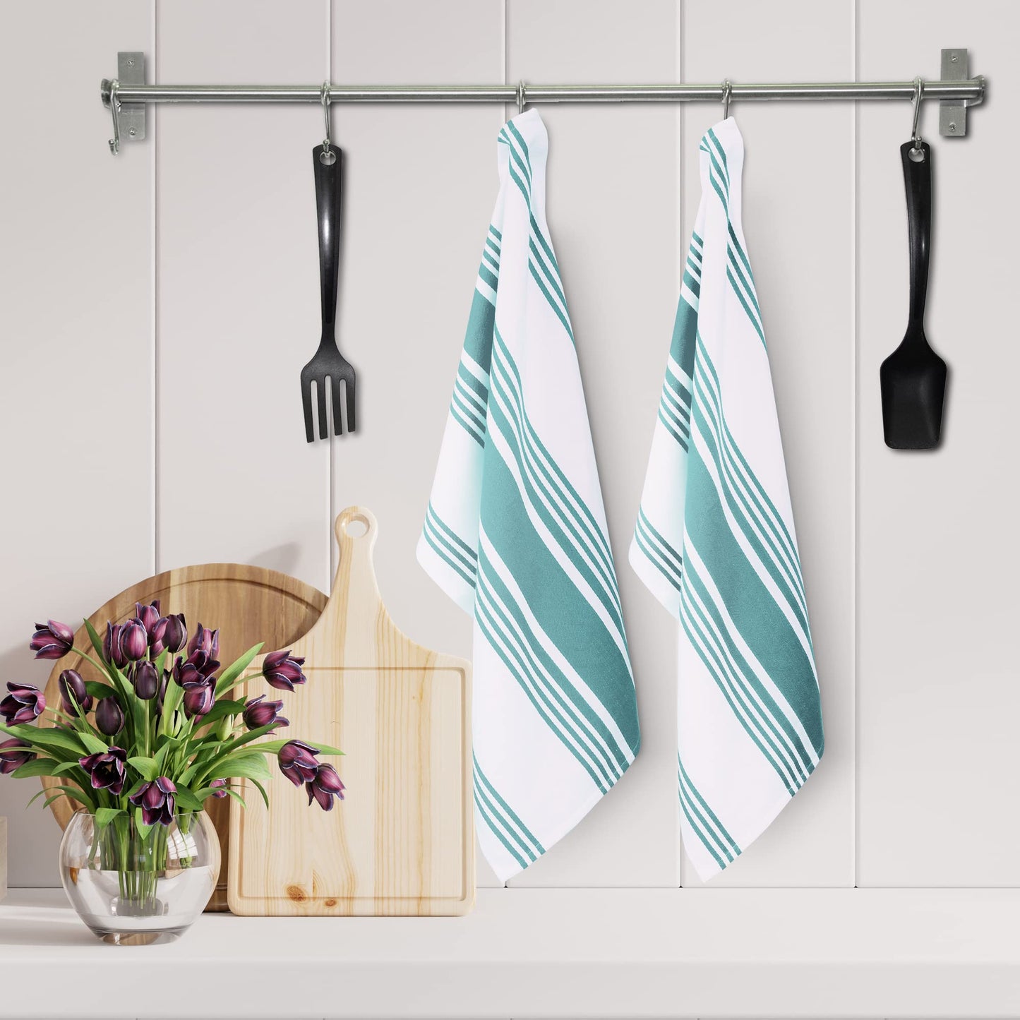 Microplastic-Free Kitchen: Urban Villa Cotton Dish Towels 6-Pack Non-Toxic