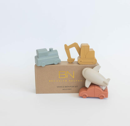 Brooklyn + Neutral Silicone Bath Toys: Mold-Free Animal 5-Pack