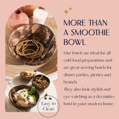 Non-Toxic Coconut Bowl Set with Wooden Spoons (COCOBOWLCO)