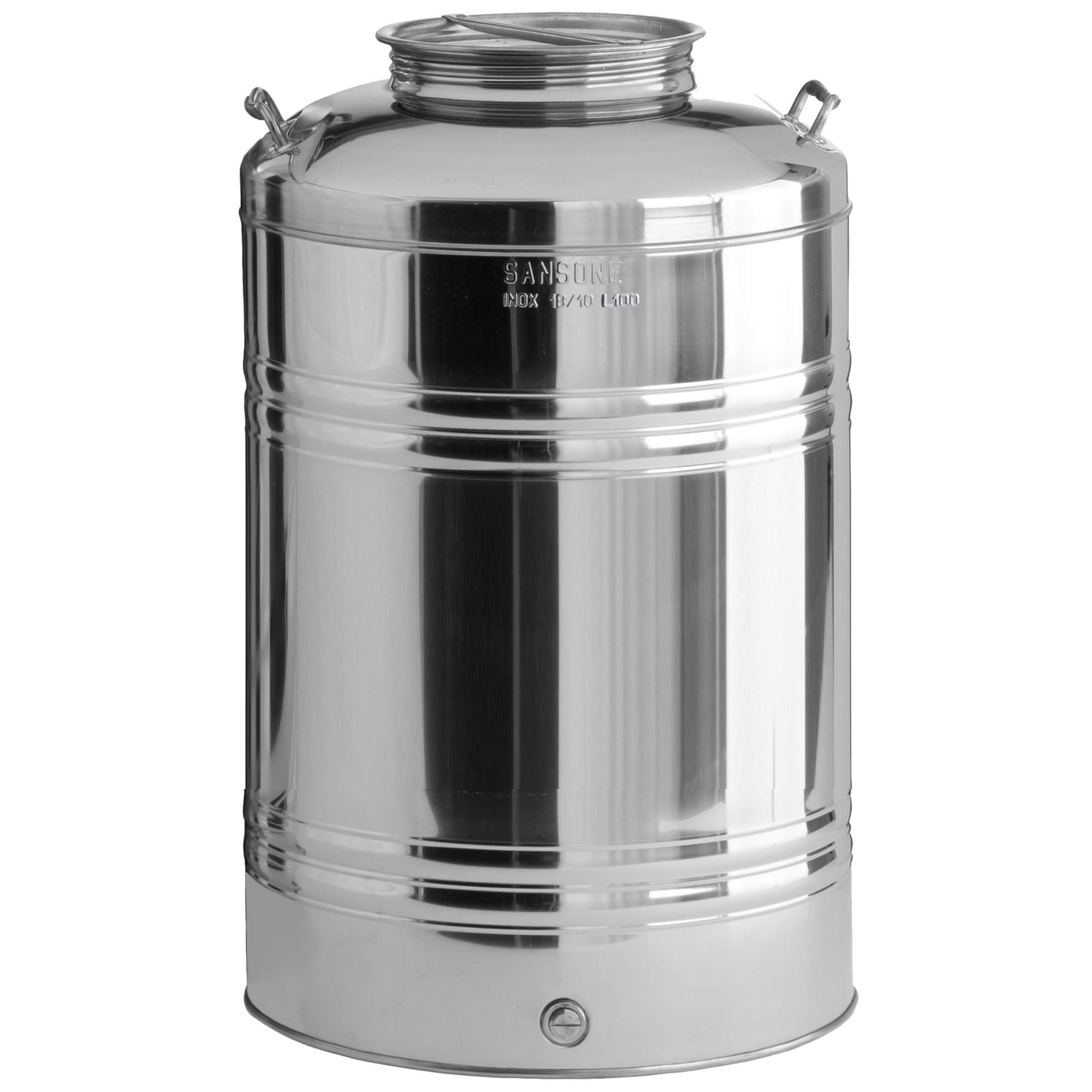 Sansone stainless water dispenser fusti on a white background