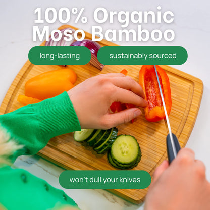 Non-Toxic Organic Bamboo Cutting Board, XL, FSC – Greener Chef