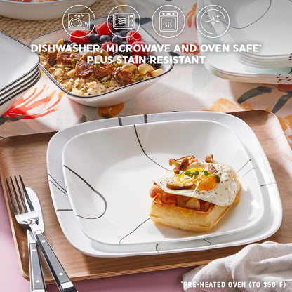 Non-Toxic Glass Dinnerware Set, Service for 6 – Corelle Wandering Grove