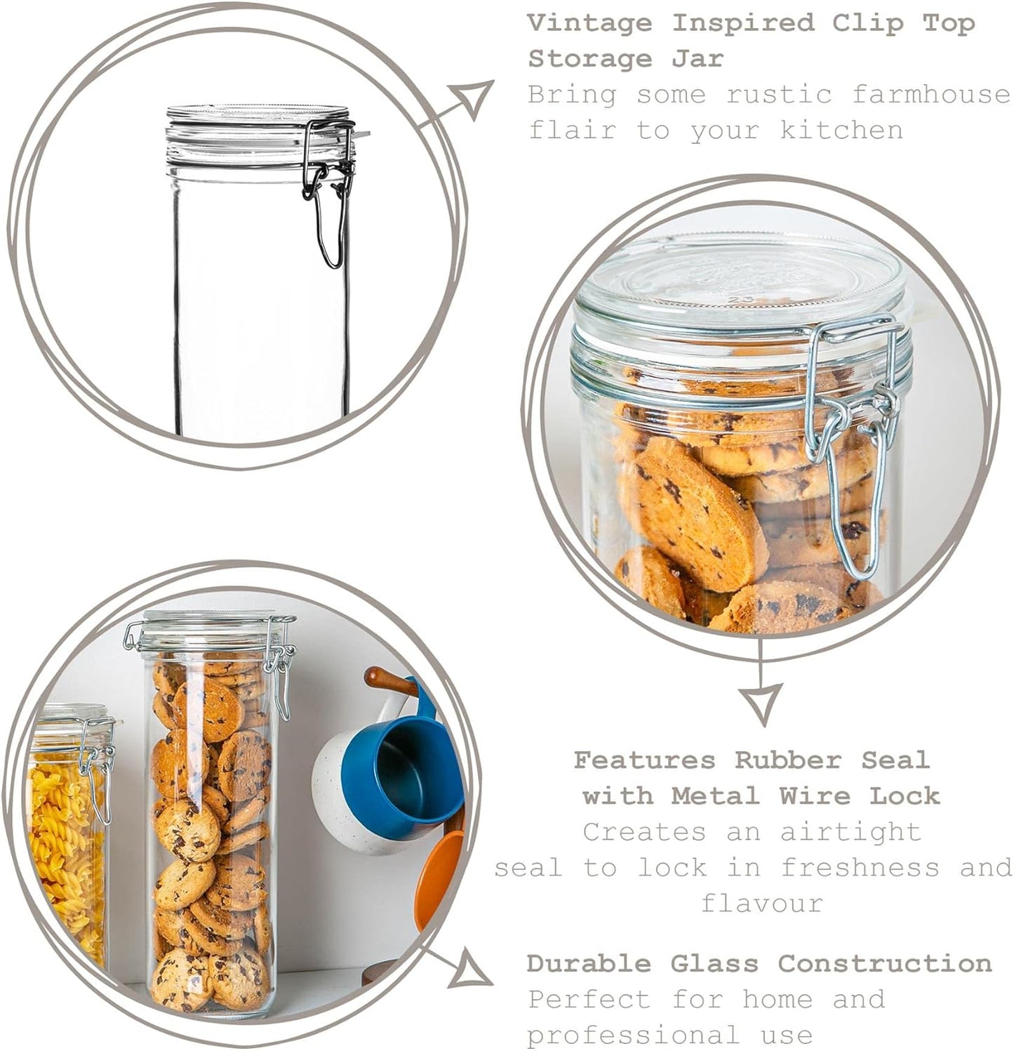 Airtight Glass Spaghetti Storage Jar, Italian-Made – Bormioli Rocco