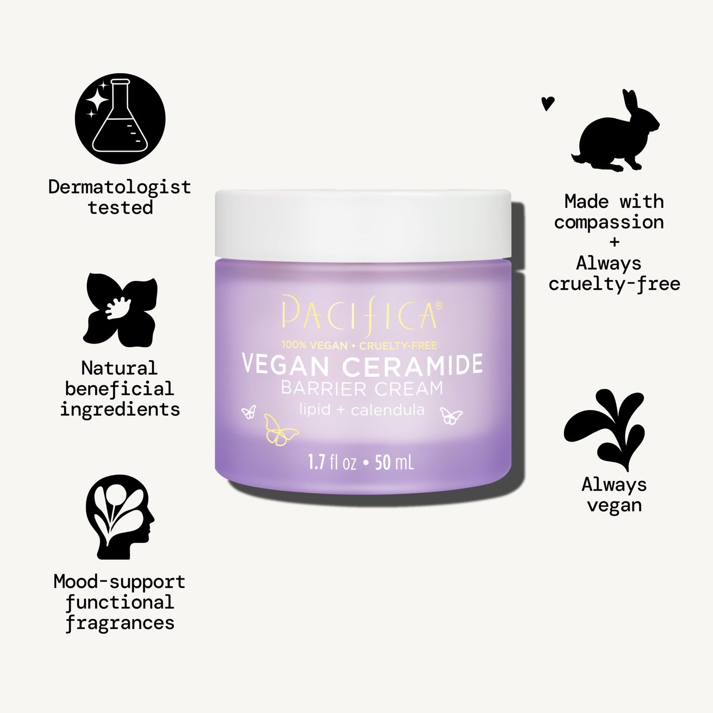 Fragrance-Free Vegan Ceramide Barrier Cream – Pacifica