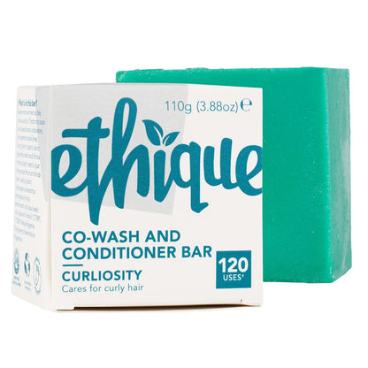 Ethique co-wash and conditioner bar with packaging on a white background