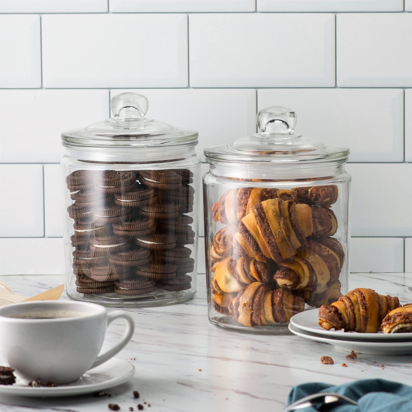 Plastic-Free Half-Gallon Glass Storage Jars, Glass Lids, 2-Pack – KooK