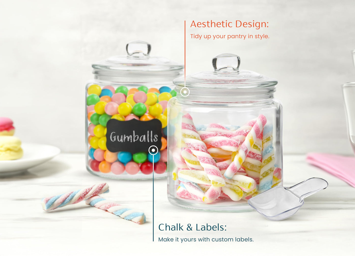 Plastic-Free Half-Gallon Glass Storage Jars, Glass Lids, 2-Pack – KooK