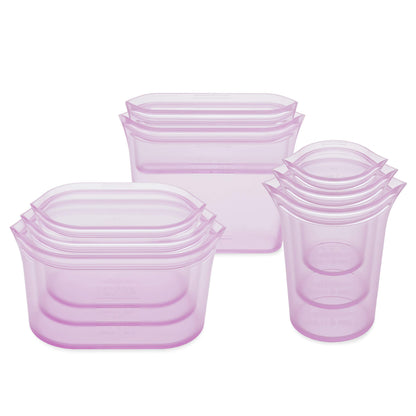 Reusable Silicone Bags, Stand-Up Zip Seal, 2-Bag Set - Zip Top