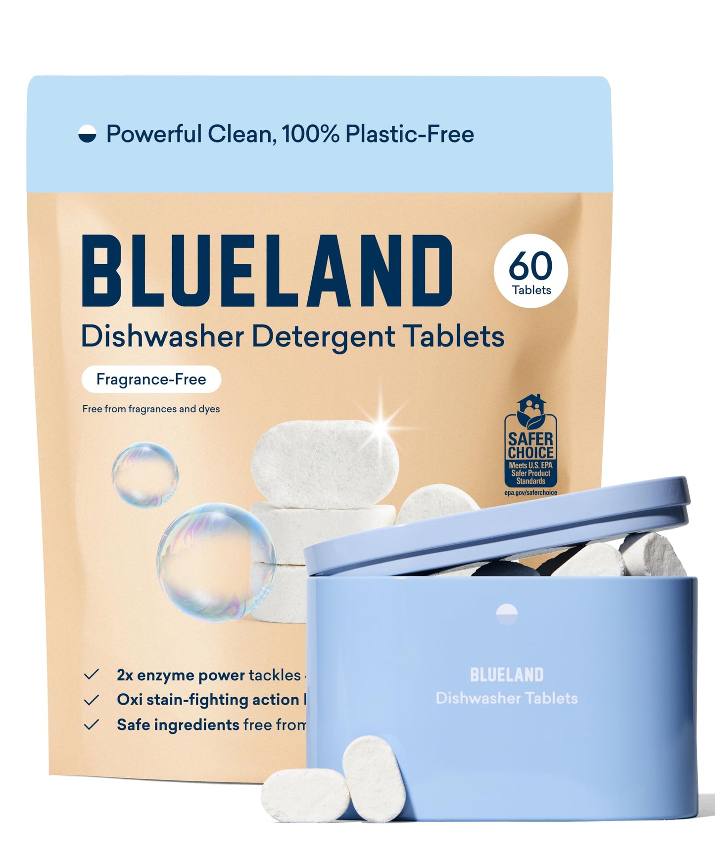 Blueland 100% Plastic-Free Dishwasher Detergent Tablets (36 Count)