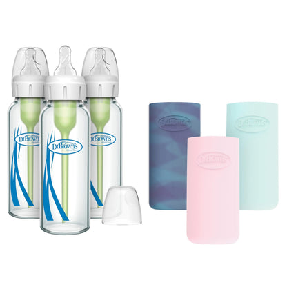 Dr. Brown’s Options+ 4 oz Narrow Borosilicate Glass Baby Bottles (2-Pack)
