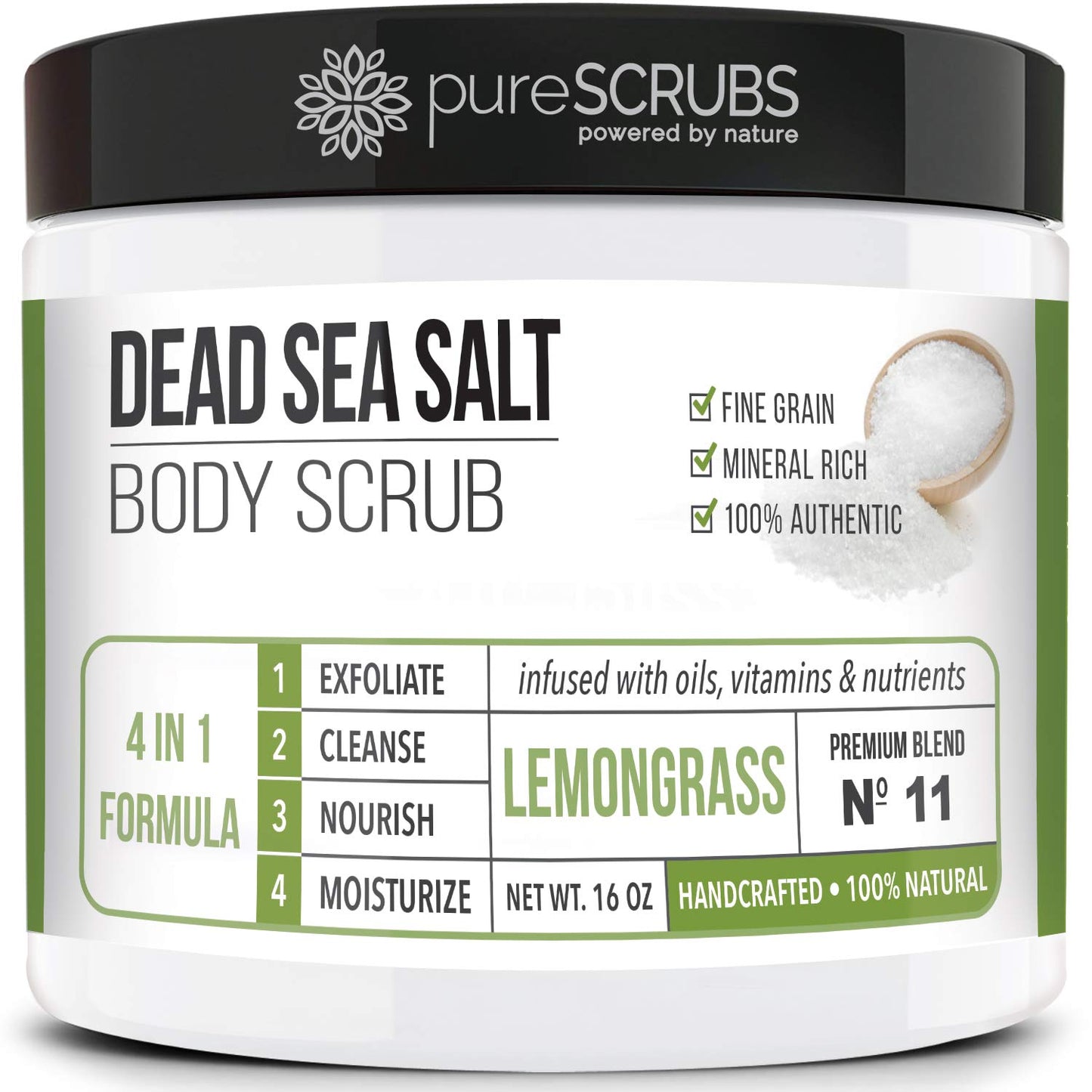 Fragrance-Free Dead Sea Salt Body Scrub, Organic Oils – pureSCRUBS Unscented