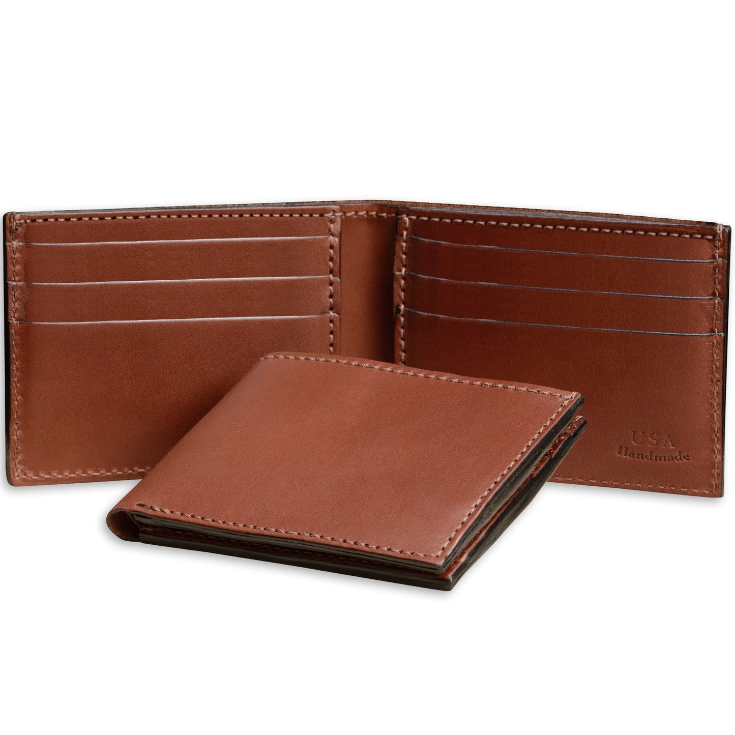 Brown leather wallet on a white background