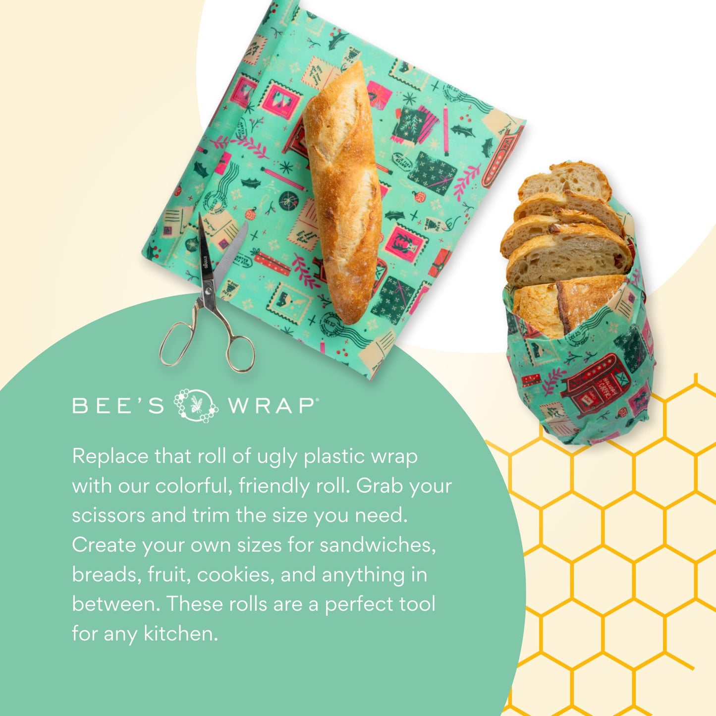 Plastic-Free Vegan Reusable Food Wrap Roll – Bee's Wrap