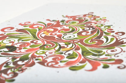 Colorful floral pattern on a white background