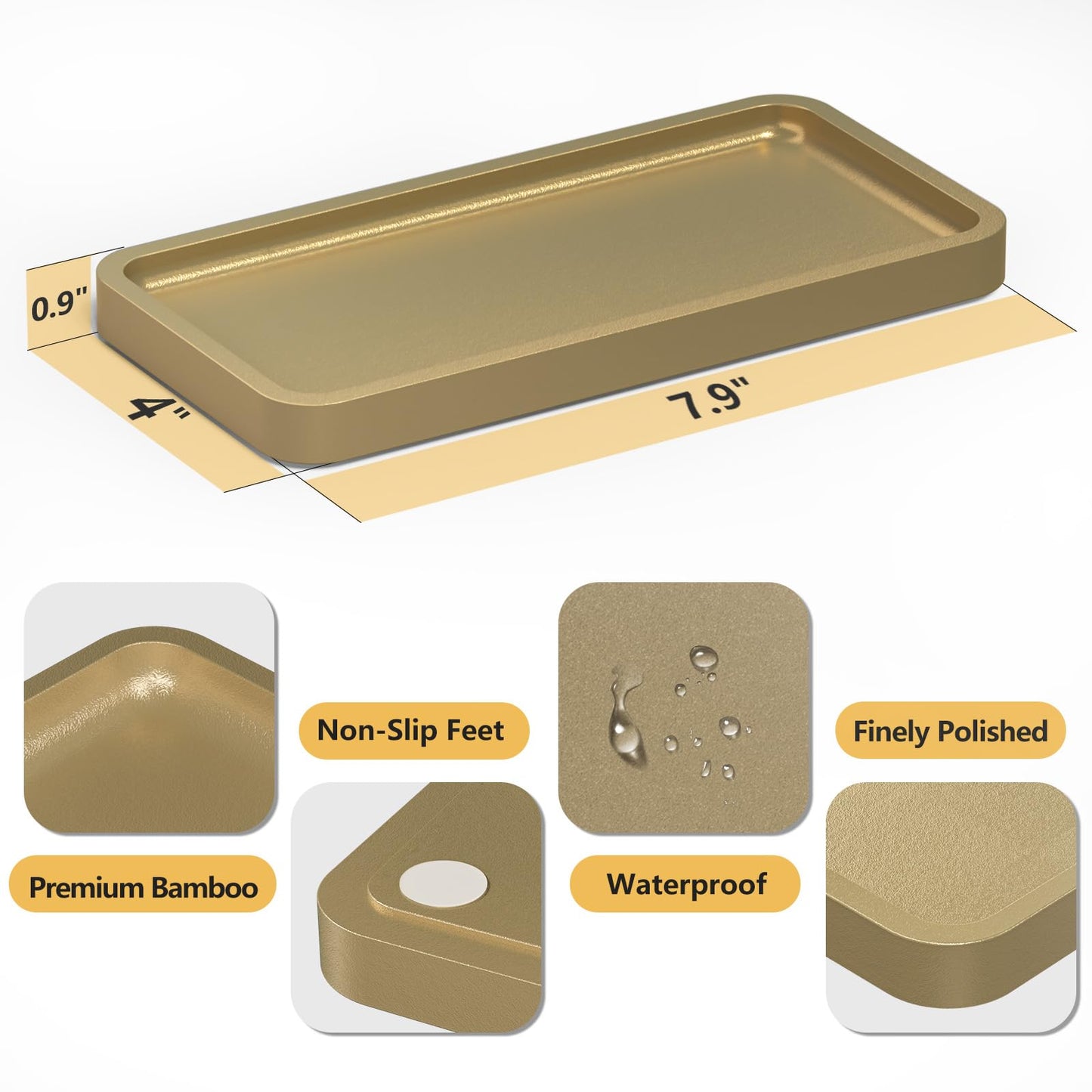 Sustainable Bamboo Bathroom Vanity Tray: Sleek Countertop Organizer